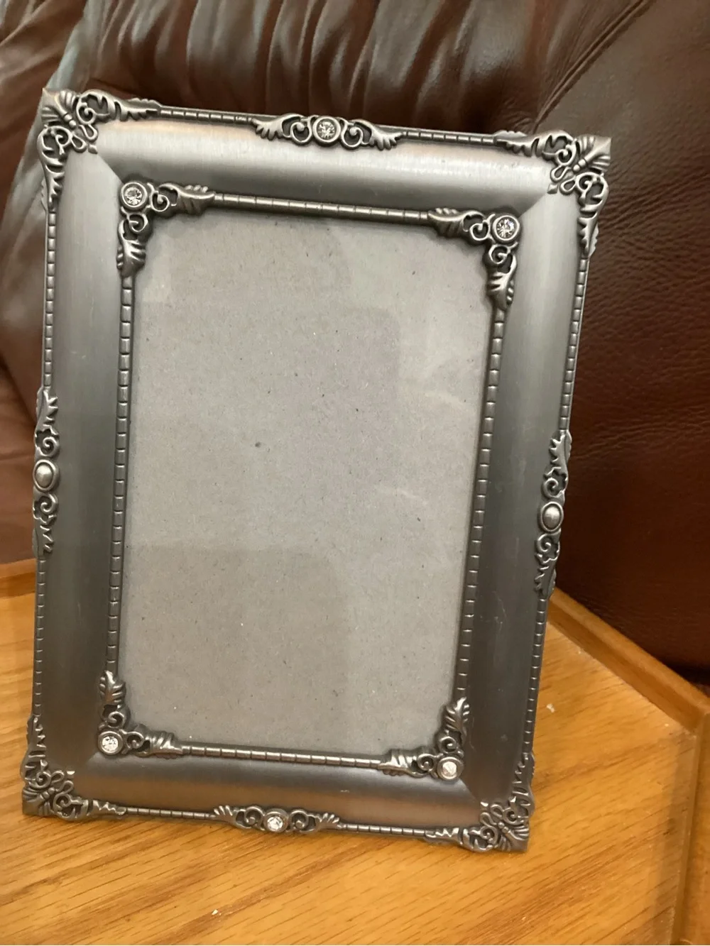 Ornate Silver Decorative Picture Frame - Elegant Home Accent holds a 4x6